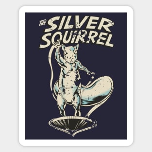 Silver Squirrel - retro Sticker